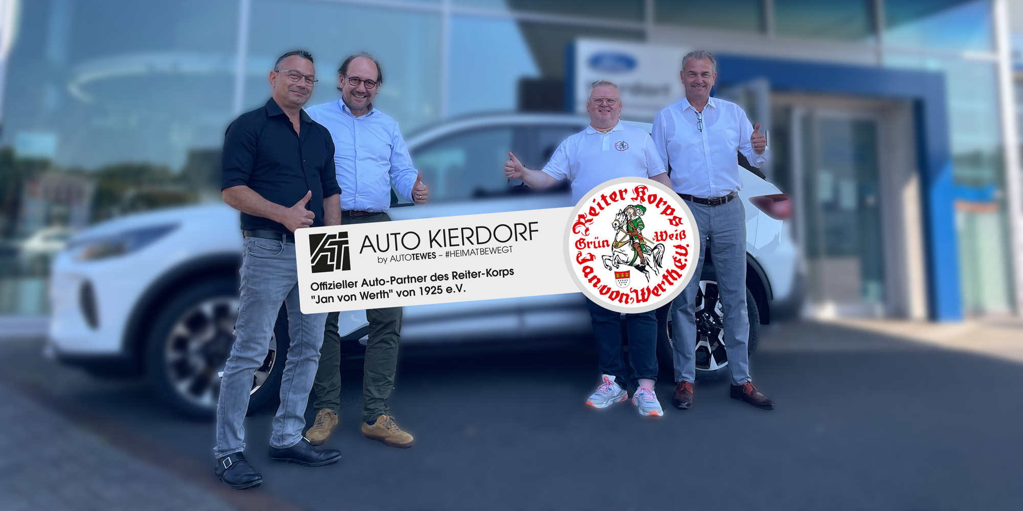 Foto Verkündung Auto Kierdorf offizieller Auto-Partner von Jan von Werth